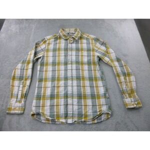 The North Face Hayden 2.0 Shirt Mens Small Yellow White Long Sleeve Button Up